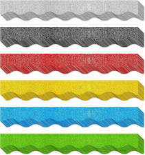 60 Feet Bulletin Board Borders, 45 Sheets Glitter Scalloped Border Trim Holiday