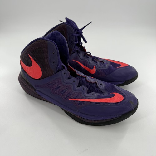 Nike Basketball Shoes Mens Size 13 Purple Orange High Top Sneakers 806941-500 - Picture 5 of 10