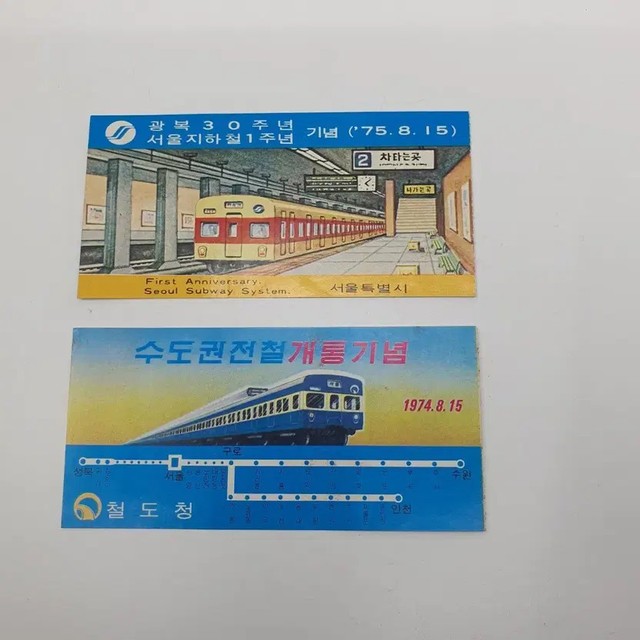 Seoul Subway Opening Commemorative Ticket - 2 Pack, Vintage