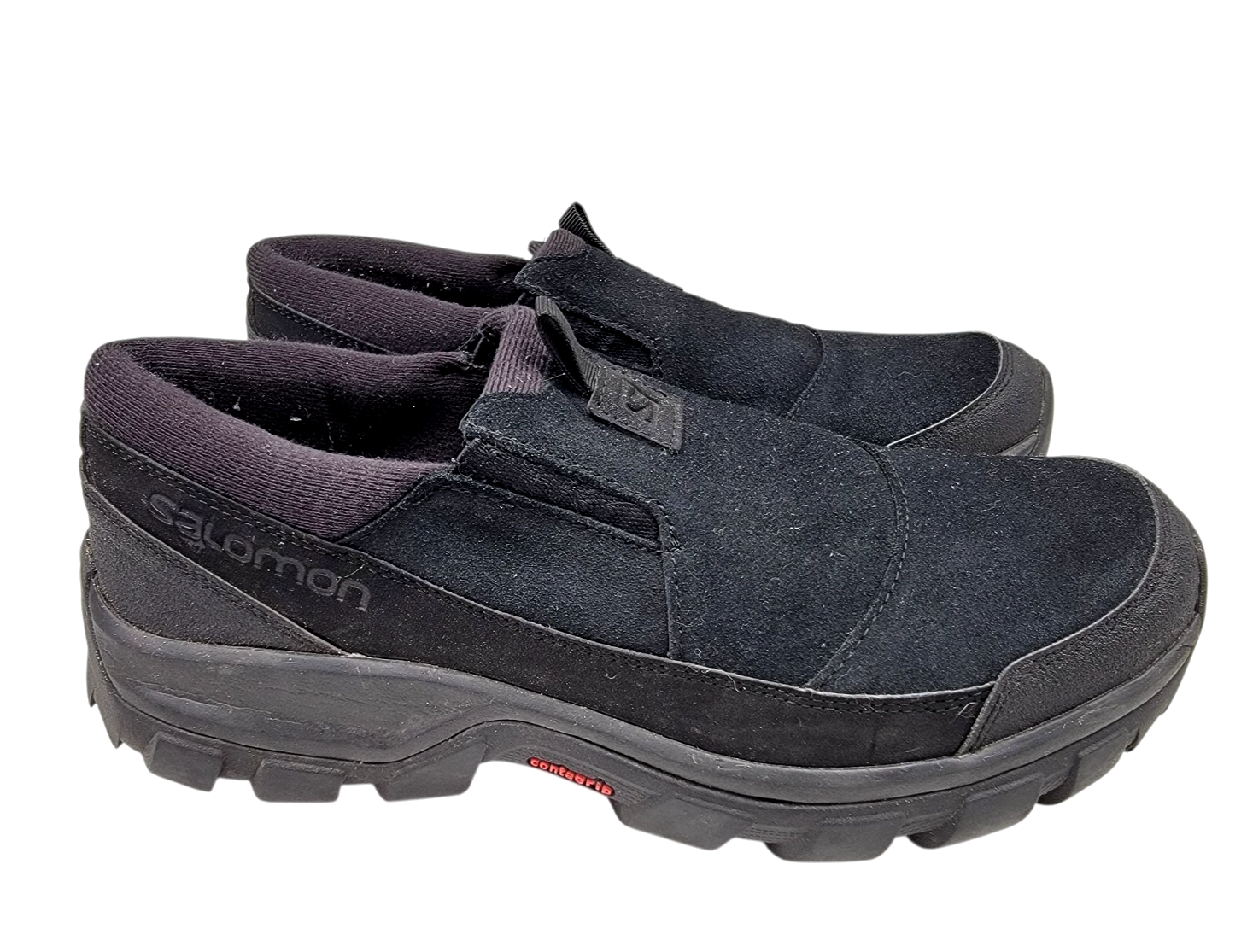 Scarpe Salomon da trekking trail uomo taglia 9 nere slip on pelle scamosciata