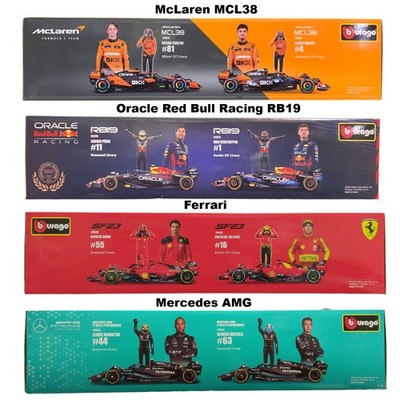 Bburago Officially Licensed 1:24 Die-Cast Metal Formula One Racing Models, 2 pk.