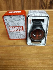 Marvel Deadpool Accutime Mens Adjustable Watch In Tin Box