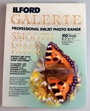 Ilford Galerie Smooth Gloss Paper 8.5x11 100 Sheet Professional Ink Jet NOB