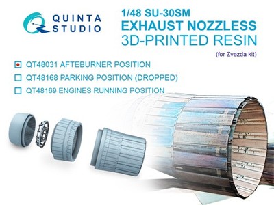 Quinta Studio 1/48 Su-30SM Auspuffdüsen (Afterburner Position) (Zvezda)