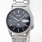 Vintage Seiko Quartz SilverWave 8229-703B black / OH, Serviced