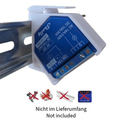 2er Set Adapter passend für Shelly Plus Hutschiene/DIN Rail bracket (35mm)