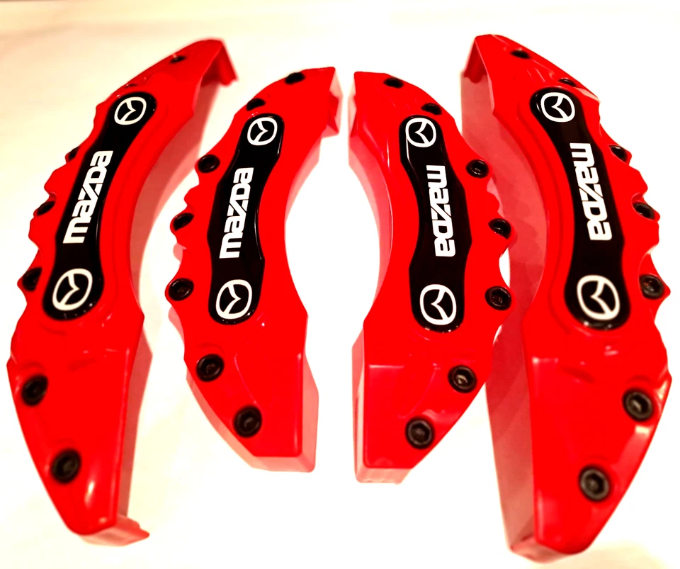 4 x KIT de cubiertas de pinza de freno juego de frenos tuning rojo estilo delantero trasero deportivo nuevo25 Foto 3 de 4
