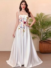Elegant Lace Wedding Dress Off-Shoulder Satin Corset, Perfect for Weddings
