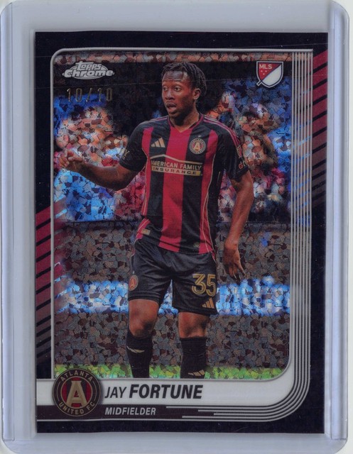 2025 Topps Chrome MLS #40 Jay Fortune Black Mini Diamonds #/10 Buchstütze
