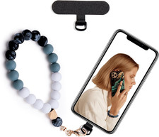 Silicone Beaded Phone Wrist Strap,Phone Bracelet Strap with Tether Tab,Elastic H