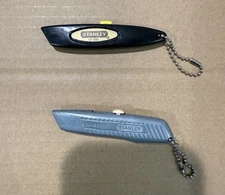STANLEY 10-239 & 10-039 MINI Utility Knifes Lot of 2 with Chain & 5 extra blades