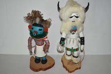 Kachina Dolls Lot of 2 Morning Singer & White Buffalo Dancer Paper Mache