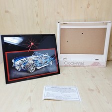Vintage Glass Clock-Wise Shelby Cobra Hand-Made in the USA Clock 9" X 11"