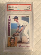 PSA 9 MINT 1984 TOPPS DON MATTINGLY #8 YANKEES ROOKIE RC 41989 B206