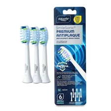 Equate Premium Antiplaque Replacement Brush Heads, 6 Count