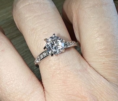  Women's Silver Ring Size 8.5 w/CZ, Nice For Engagement/Special Gift