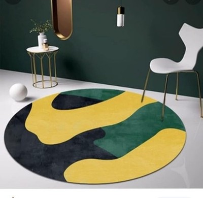 Moderne Circle handgetuftete reine Wolle glatt & rutschfeste Teppiche