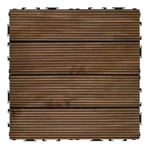 OutdoorZ Interlocking 12-Inch Deck Tiles, 27 Tiles - 12" x 12", Plank Royal M... - Picture 1 of 6