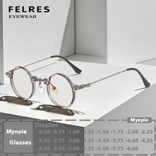 Unisex Round Anti Blue Light Nearsighted Myopia Personality Small Frame Glasses
