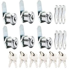 6 Pack with Keys, 7/8" RV Storage Door Lock Keyed Alike, 12 Keys Cabinet Locks