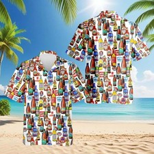 Beer Blast White Hawaiian Shirt, Funny Beer Hawaiian Shirt, White Beer Button Do