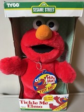 Vintage TICKLE ME ELMO Doll Original 1996 w BOX Tyco Instruction Sheet Tags