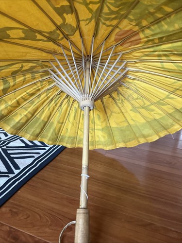 #N20- Yellow Asian Paper Umbrella – Tiger & Red Sun Design, Handmade - Picture 10 of 13