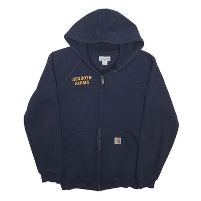 CARHARTT Hoodie à Capuche Homme Marine Full Zip Rexroth Farms Coton S - Photo 1/4