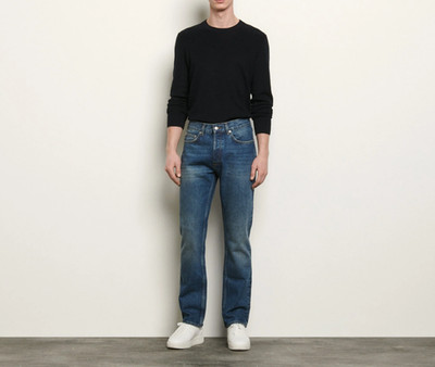 Sandro Men's Blue Mid Waist Straight Leg Jeans Size 30 US SHPJE00111
