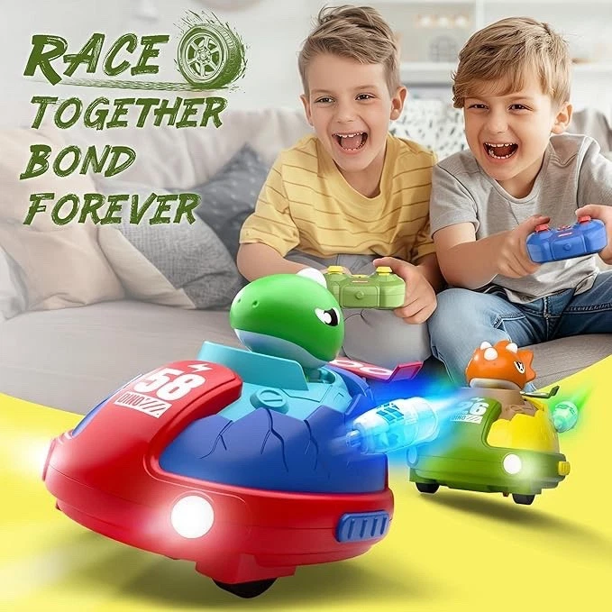 Kids Dinosaur Remote Control Car Toys Set, Dino RC Race Cars, iPlay iLearn Toy - Image 2 of 4