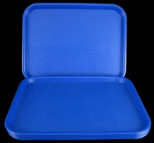 Lot 5 Cafeteria Lunch Tray Fast Food Blue Plastic Dining Hall 13-5/8” x 10-1/2”