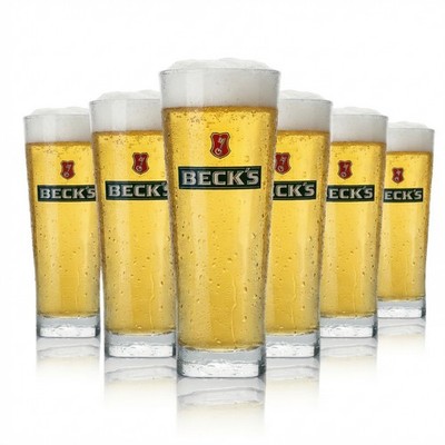6x Becks Glas 0,5l Henry Becher Kontur Gläser Gastro Pils Gold Unfiltered Bier
