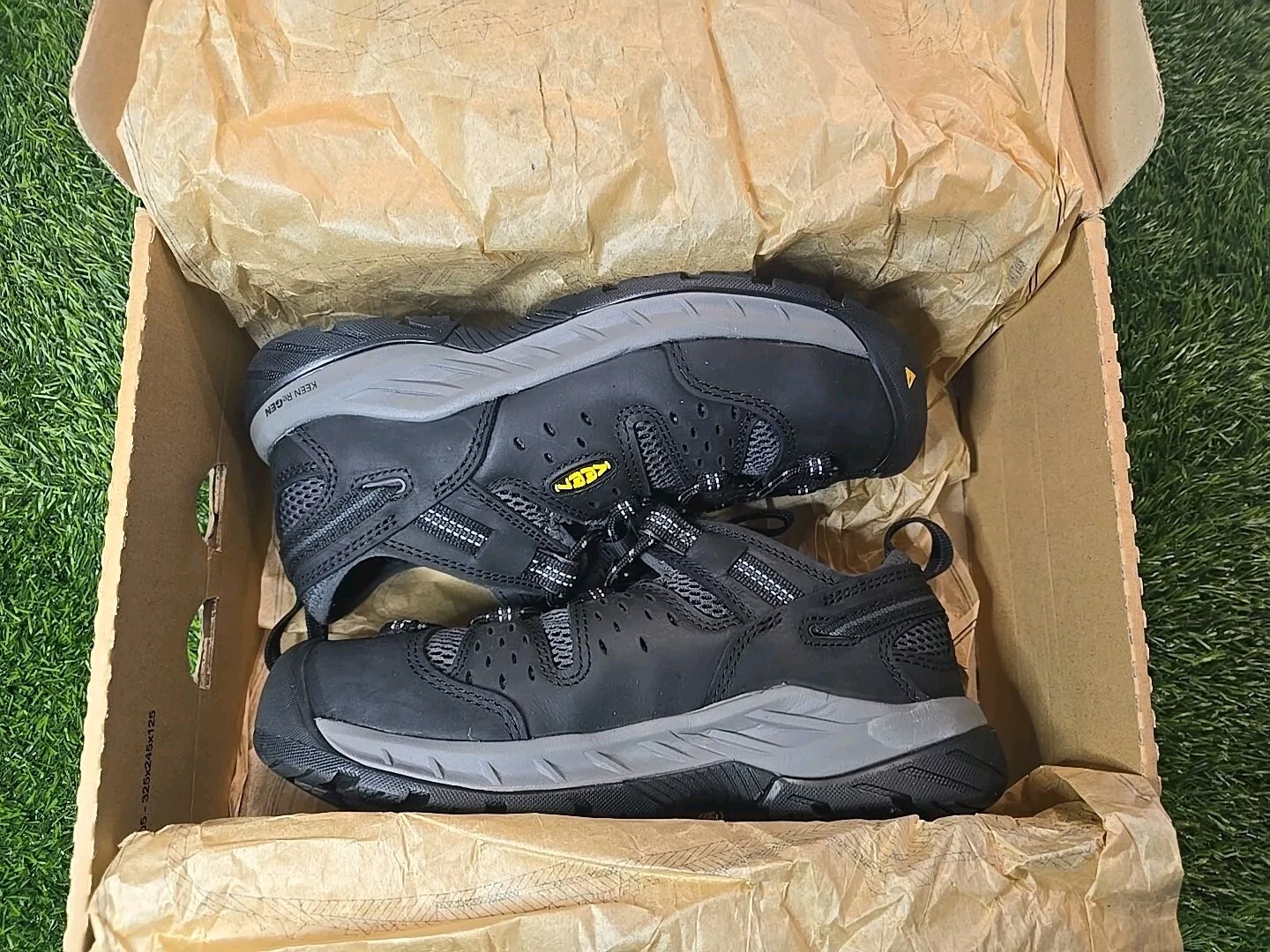 NUOVO! Stivali da uomo KEEN Utility Atlanta Cool II (punta in acciaio) neri taglia 7 5 EE WIDE