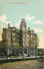 1910 Grace Hospital, Detroit, Michigan Postcard