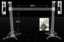 20ft x 15ft Complete Ground Support Truss Lifting Tower Roof System Outriggers