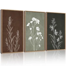 Drsoum Flower Wall Art Vintage Floral Minimalist Wall Hanging Decor Farmhouse...