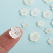 6x White Natural Shell Flower Shape Accessories Handmade Retro Earrings Pendant