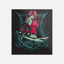Roller Derby Pinup Girl Vinyl Sticker Decal