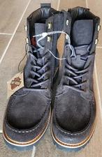 Harley Men 6" Brown Suede D96255 Size 11M Moc Toe Heritage Boots Vibram NWT