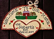Personalize FAMILY NAME w/EST DATE Welcome To Our Home SIGN Door Wall Plaque  