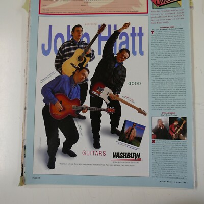 21x30cm magazine cutting 1994 WASHBURN / JOHN HIATT