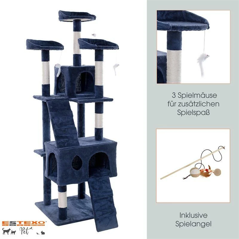 Kratzbaum Katzenbaum Katzenkratzbaum Kletterbaum Spielbaum für Katzen 170 cm XXL - Bild 3 von 4