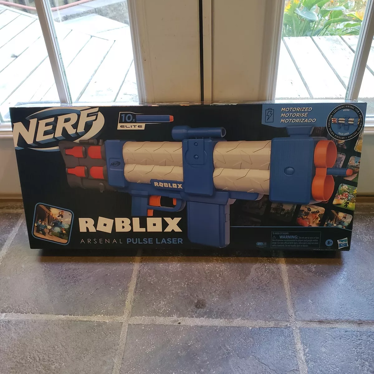 NERF Roblox Arsenal Pulse Laser Motorized Dart Blaster Gun + Virtual Item  NEW