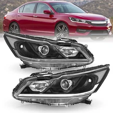 For 16-17 Honda Accord Sedan 4Dr Black LED DRL Projector Headlights 2016-2017