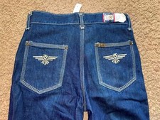 VTG 70S 80S NEW MENS 28 X 34 LEE RIDER DARK DENIM FASHION STRAIGHT JEANS PANTS