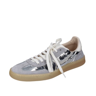schuhe damen MOMA sneaker grau wildleder silber leder VINTAGE EX934