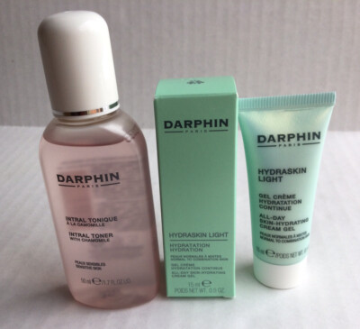 Darphin Lot Of 2 Intral Toner 1.7oz,Hydration Light Gel Cream 0.5oz 