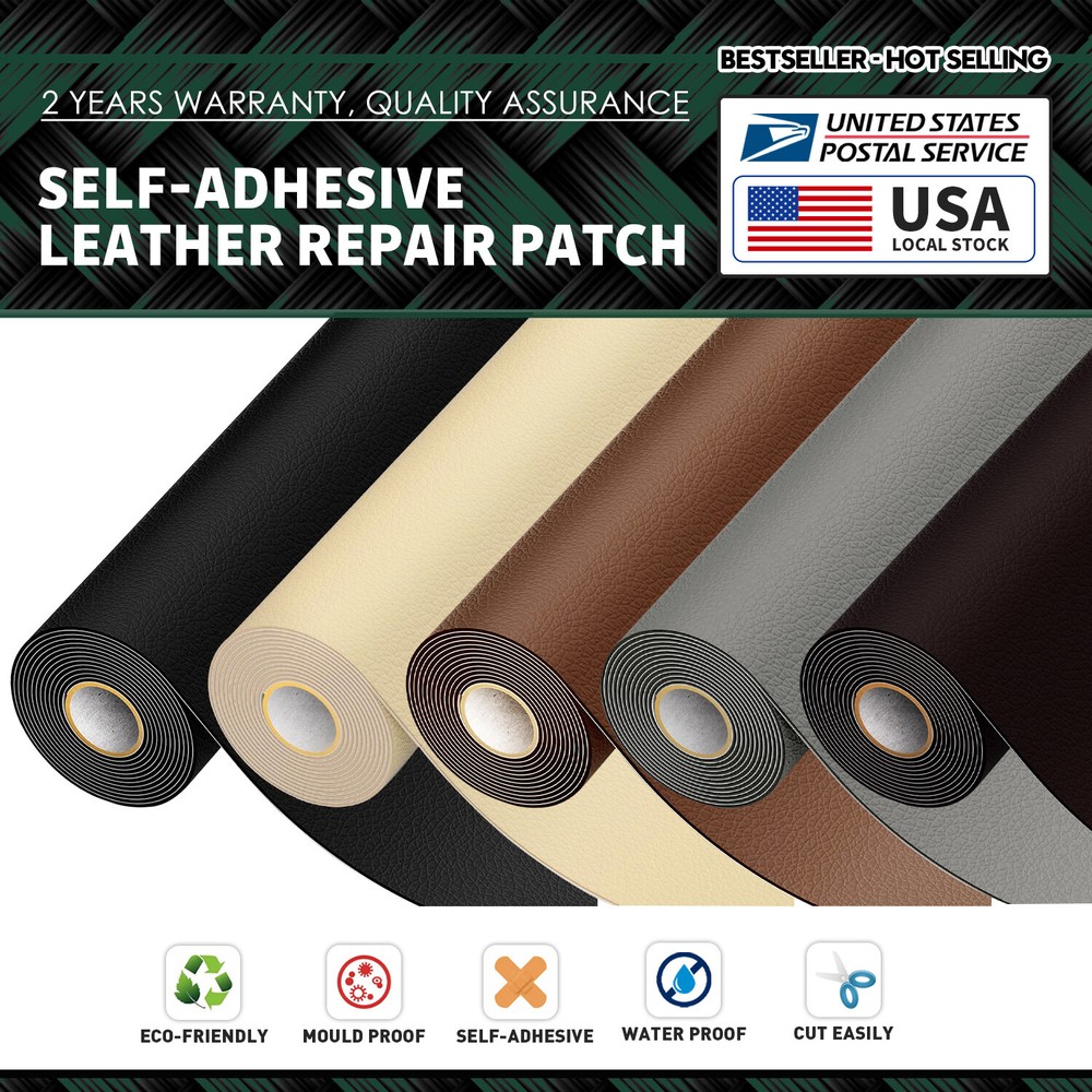 Leather Repair Kit Self-Adhesive Patch Stick on Sofa Clothing Car Seat Couch US