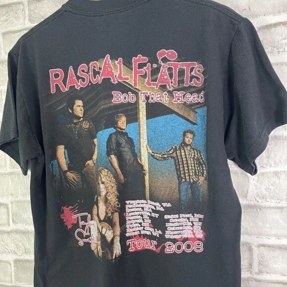 RARE Rascal Flats x Taylor Swift Opener 2008 Bob That Head Tour Size Medium - Image 2 of 4