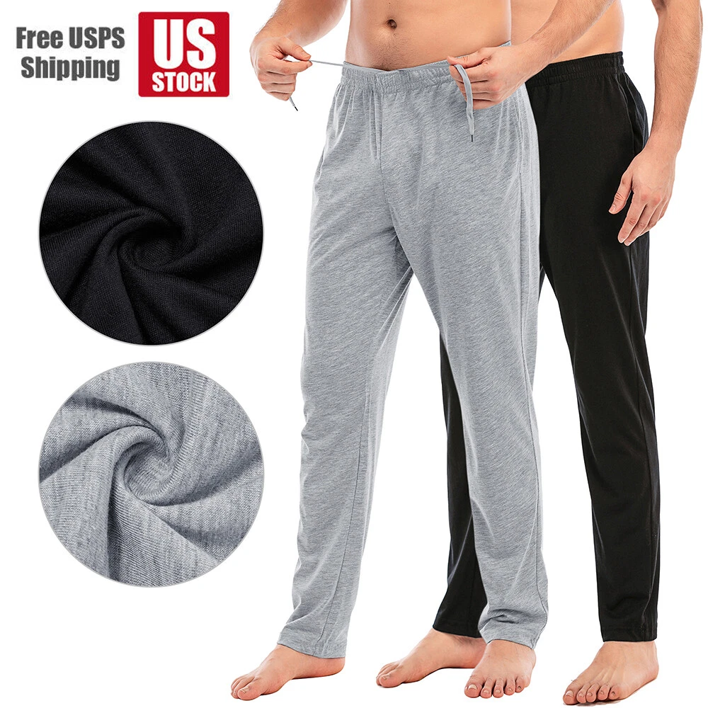 Mens Lounge Pants W Pockets Cotton Soft Pajama Bottoms Bottoms